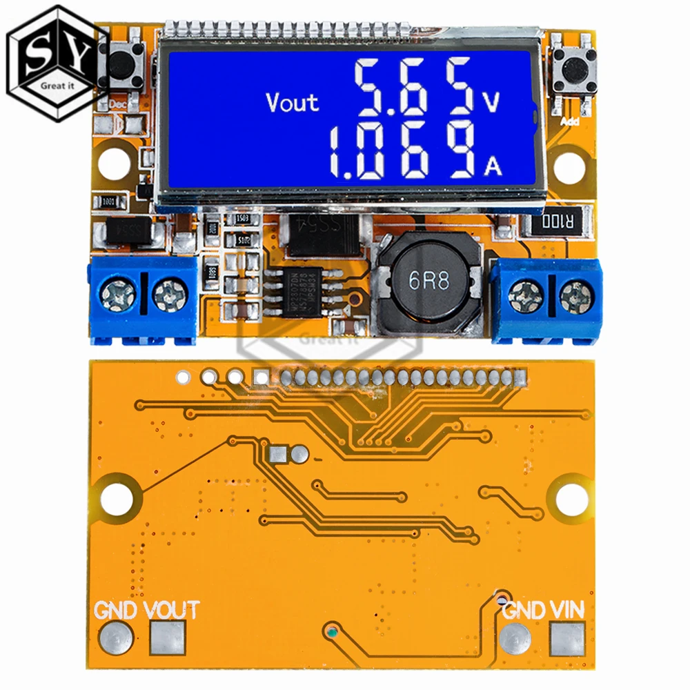 1PCS Dual Display DC DC 5-23V To 0-16.5V 3A Max Step Down Power Supply Buck Converter Adjustable LCD Step-down Voltage Regulator