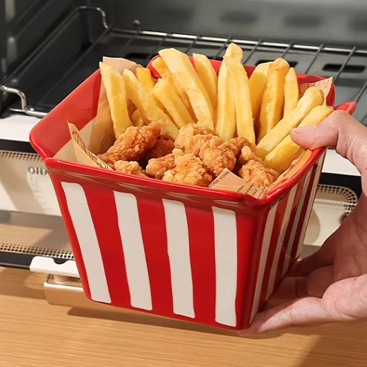 750ml Bowl Popcorn Maker Ceramic Snack Bucket Microwave Safe Bowl Cute Dessert Plate Living Room Kitchen Decorative Storage
