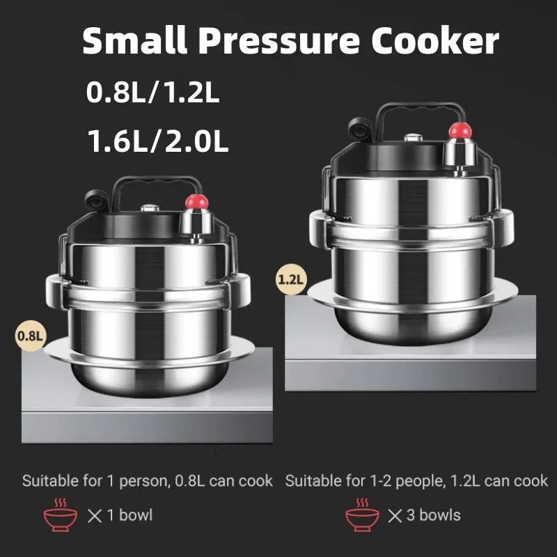 0.8-2L outdoor small pressure cooker camping 304 stainless steel portable kitchen rice cooker cooking tools pressure cooker