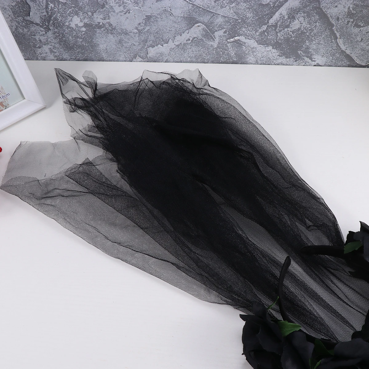 

Black Gauze Cloth Rose Flower Headband Lightweight Fine Workmanship Women Headwear Party Cosplay Hair Accessories Red Black