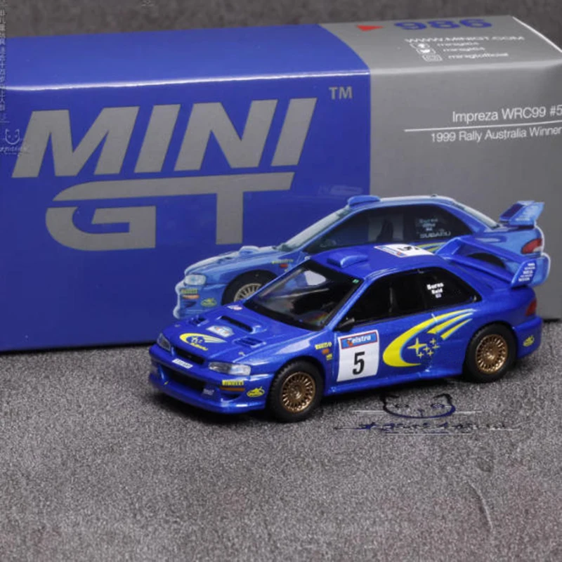 

MINIGT 1/64 Impreza WRC98 1998 Коллекционная модель автомобиля из сплава, статическая, для декора, праздничные подарки, игрушки