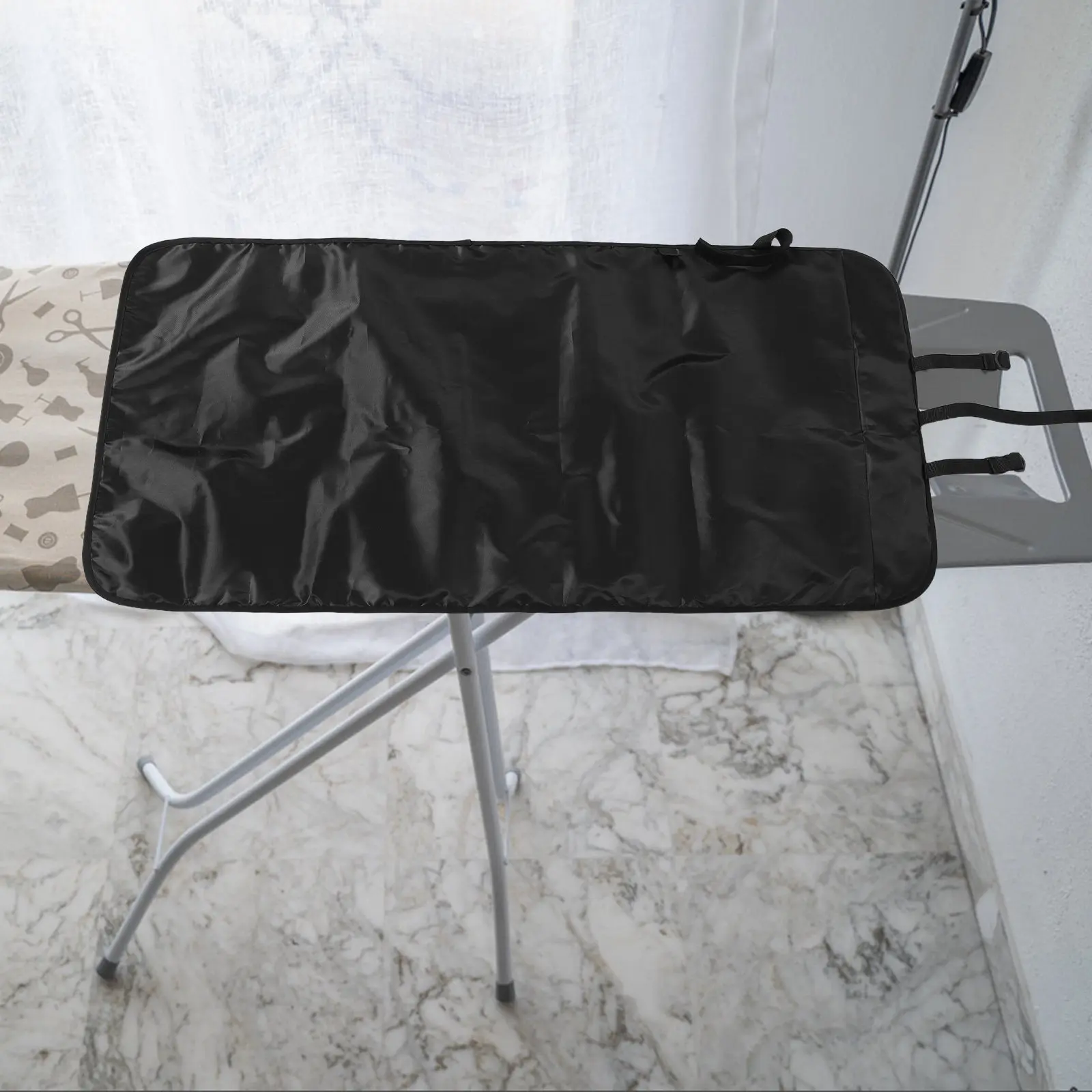 Portable Over The Door Steamer Pad Adjustable Waterproof Hanging Ironing Mat Hooks Space Saving Door Mounted Ironing Board Mat