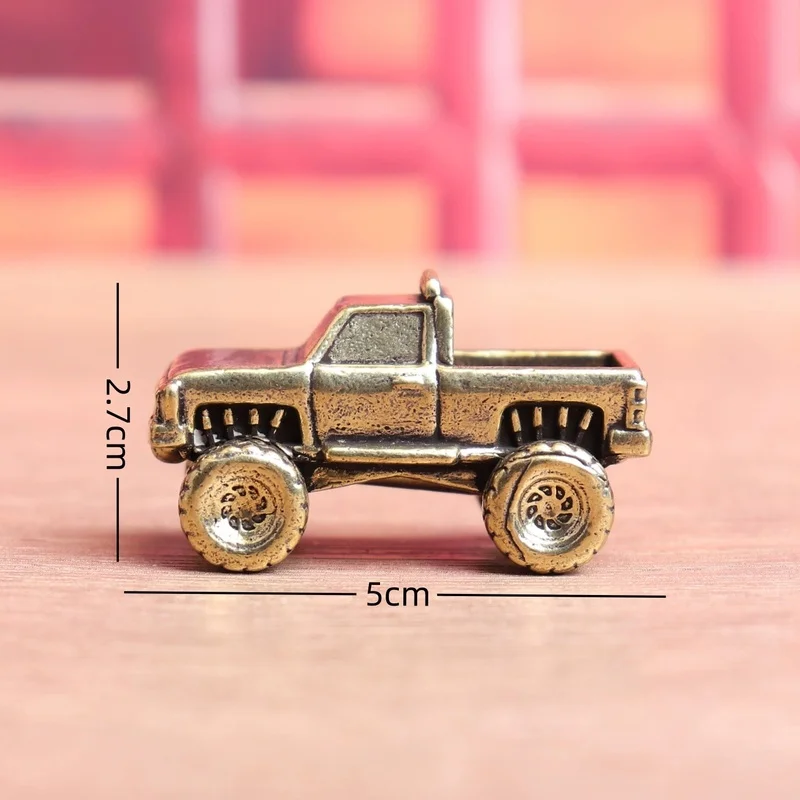 ヴィンテージ銅製ピックアップトラックモデル 手作りレトロカー彫刻 デスクトップ装飾アートクラフト＆コレクティブル