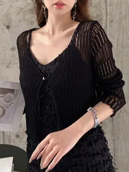 DABUWAWA Tienda Vestidos Elegantes Para Mujeres Edible Tree Fungus Knitted Cardigan Women’s Clothing Sweater Y2K Tops DA1AZK009