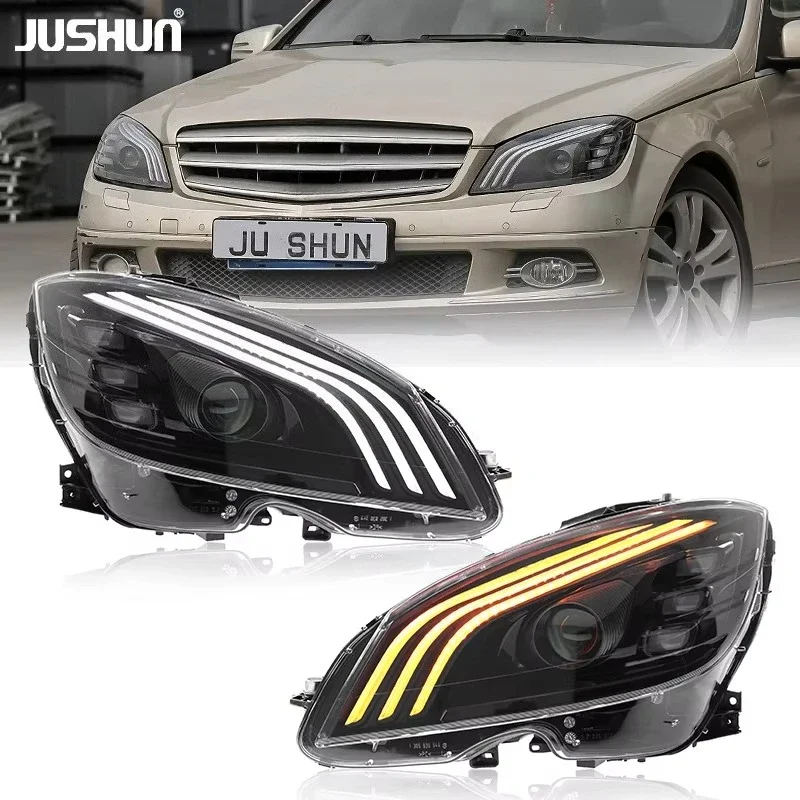 

BR High Quality Plug Install White LED Headlights for Mercedes W204 C180 2007-2010 Auto DRL New Condition Type 12V