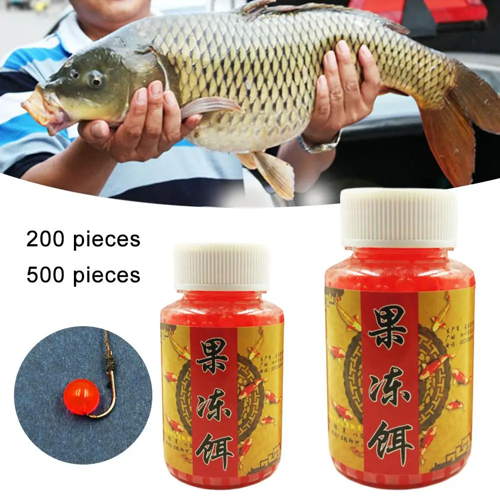 200/500pcs Jelly Baits Granular Fishing Food Aquatic Carp Feed Elastic Soft Nutrition Lure Pesca Flavor Attractant Y4z4