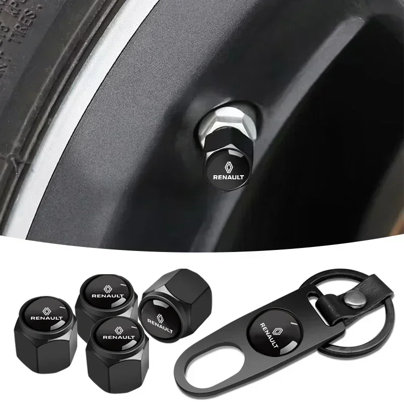 

Металлические колпачки для вентилей шин с ключом-брелоком для Renault RS Clio Megane 2 3 4 Captur Trafic Twingo Scenic 2