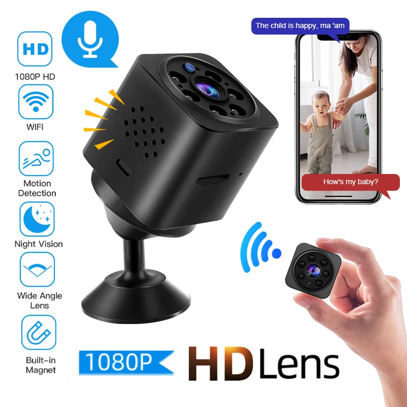 Wireless WiFi Mini Camera 1080P Full HD Night Vision Cam Smart Home Digital Video Recorder Security Voice Intercom Surveillance