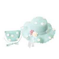 Summer Wide Brim Children'S Sun Hat Straw Bag Cap Set Children Beach  Hats Fisherman Hat