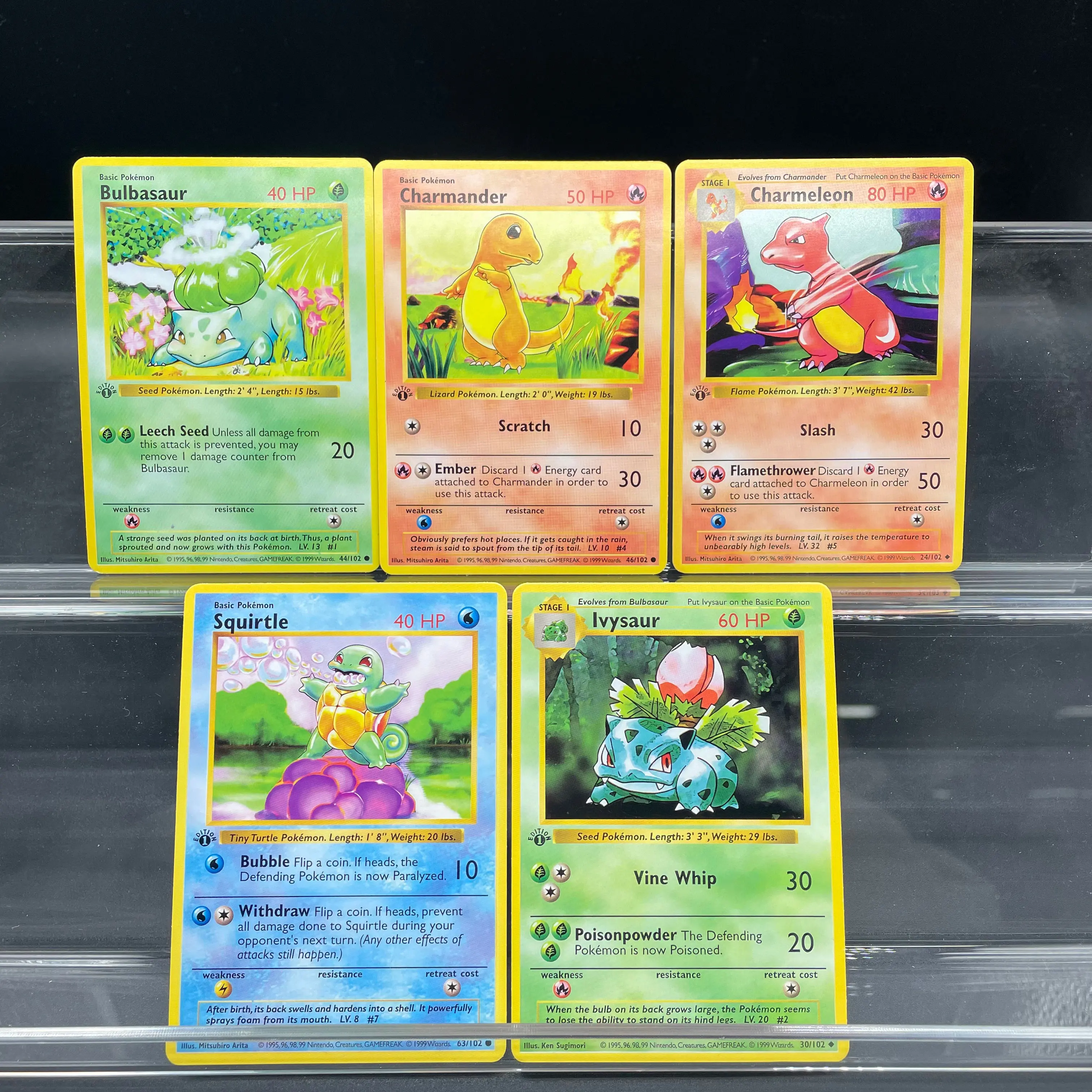 Jeu de cartes à collectionner PTCG d'anime DIY, jeu de cartes à collectionner, ensemble de base en anglais 1999, Bulbasaur, Charmander, Squirtle, Charmeleon, Ivysaur, cadeau