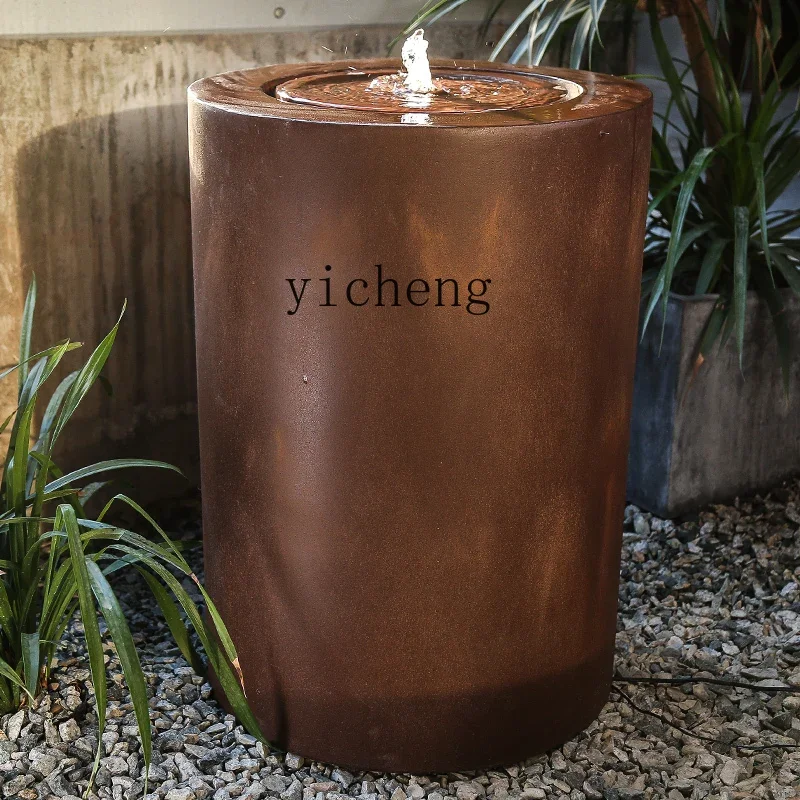 Zz simple modern flowing water makes money fountain ornament office living room entrance decoration outdoor courtyard landscape