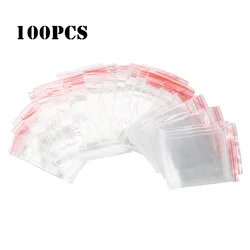 100Pcs Resealable Zip Lock Bags Plastic Transparent Packaging Poly Ziplock Bag Self Seal Clear Food Storage Package Fresh Bag
