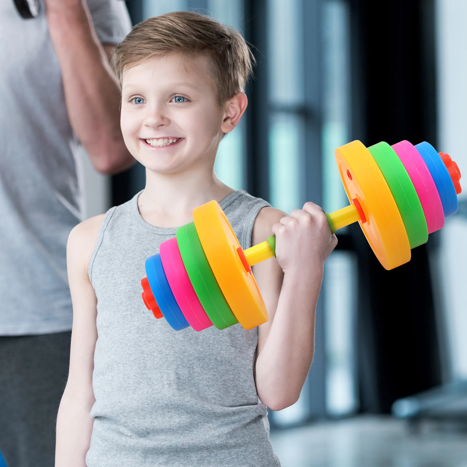 

Adjustable s Dumbbells Non-Slip Plastic Water Sand Filled Arm Exercise Tool Preschool Gymnastics Plaything Toddler