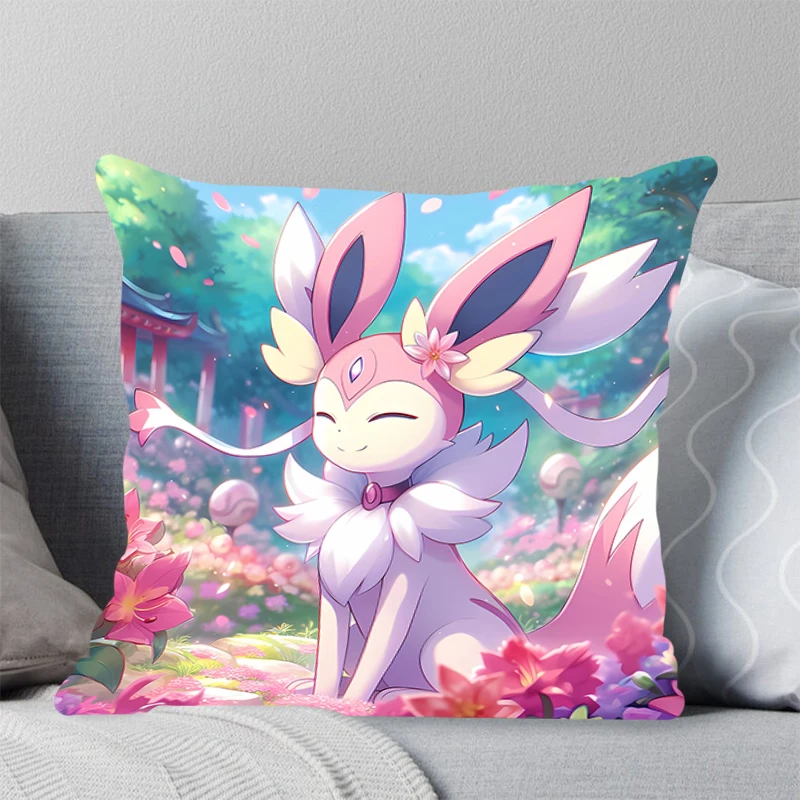 Sell well New Square pillow bedroom pillow cover sofa living room office leisure cushion E-Eevee pillowcase P-Pokemon Home Decor