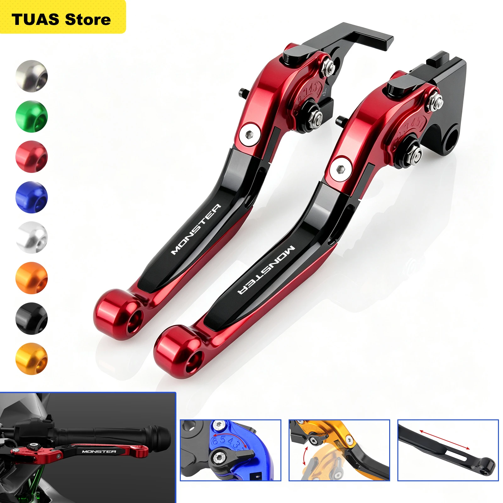 ducati-monster-1200-s-r-2014-2015-2016-2017-2018-2019用-調整可能なクラッチブレーキレバー-オートバイ部品-cncクラッチブレーキレバー