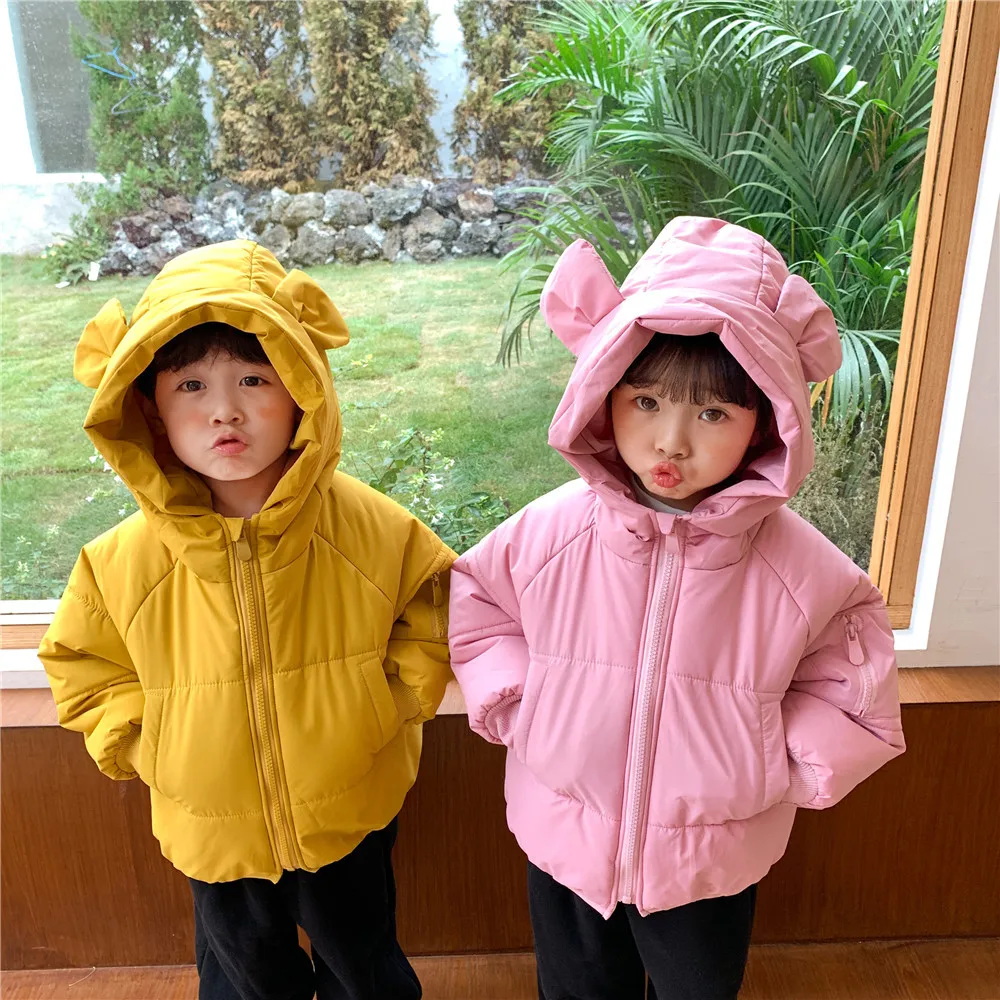 2023 Winter Clothing Children\'S Coat Cotton Clothes Korean Boys And Girls Thick Windbreaker Hooded Jacket Warm Cartoon Jacket