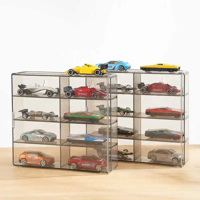 

Hotwheels 1:64 Scale Acrylic Model Car Display Box For Hot Wheels Car Model Toy 8 Grid Cabinet Rack Dustproof Stackable Car Box