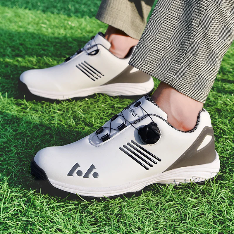 Zapatos De Golf Professionelle Schuhe für Herren, Zapatillas mit Picos De Golf Resistentes Al Agua, Farbe Blanco und Schwarz