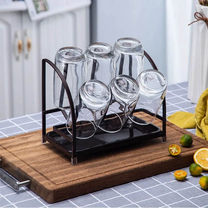 

Household Upside-down Storage Glass Cup Holder Simple Tumbler Drinkware Kitchen Dining Bar Home Garden