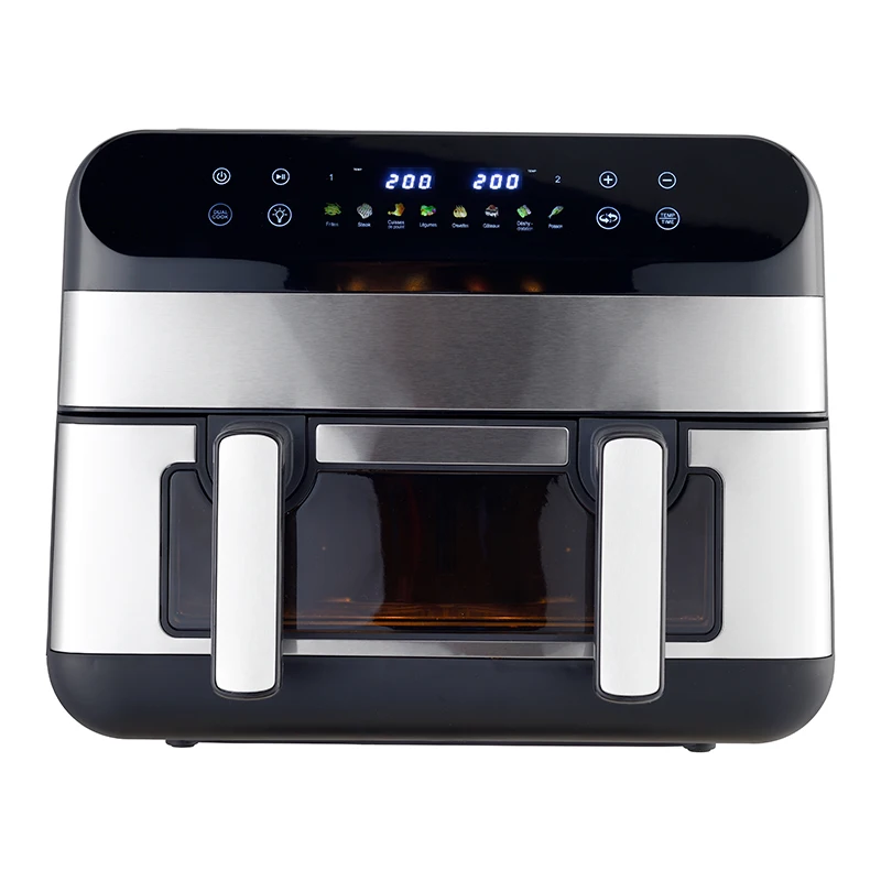 New Items  Air Fryer  Household Dual Baskets Air Fryer Smart Digital Control 8 Preset Menu 10L Air Fryer