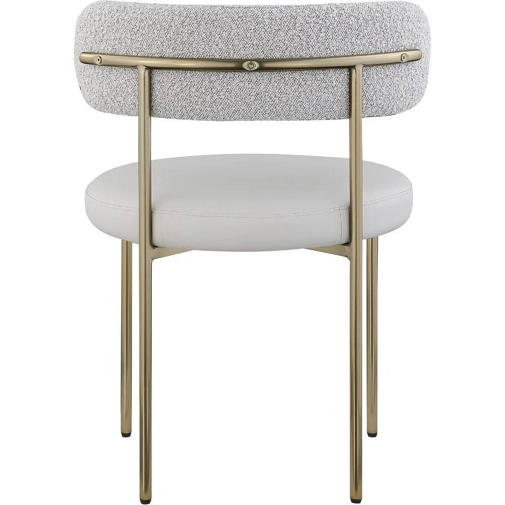 Sedia da pranzo moderna, collezione Beacon 886Taupe-C, sedile in pelle vegana in morbida tortora, design con schienale Boucle