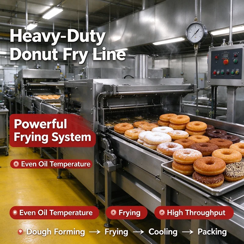 Donut Machine Commercial Automatic Doughnut Fryer High Capacity Stainless Steel for Bakery