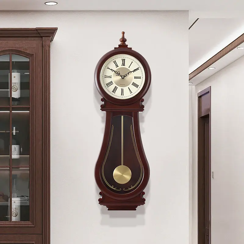 European style quartz clock living room decorative luxury wall clock vintage high-end reloj de pared grande interior furniture