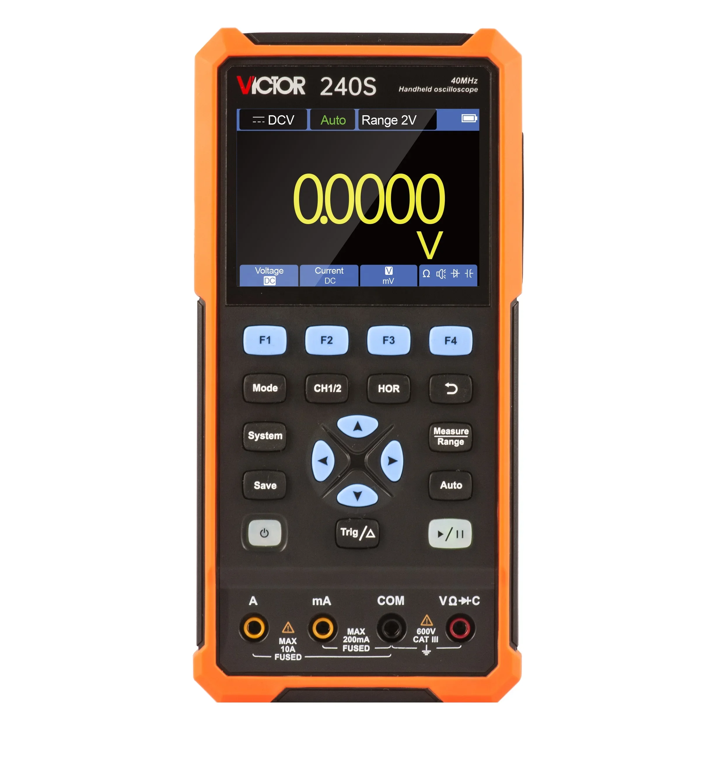

VICTOR 240S 2CH Channel 40MHz 125MSa/s Sampling Rate Dual-Channel multimeter Storage signal souce handheld Oscilloscope