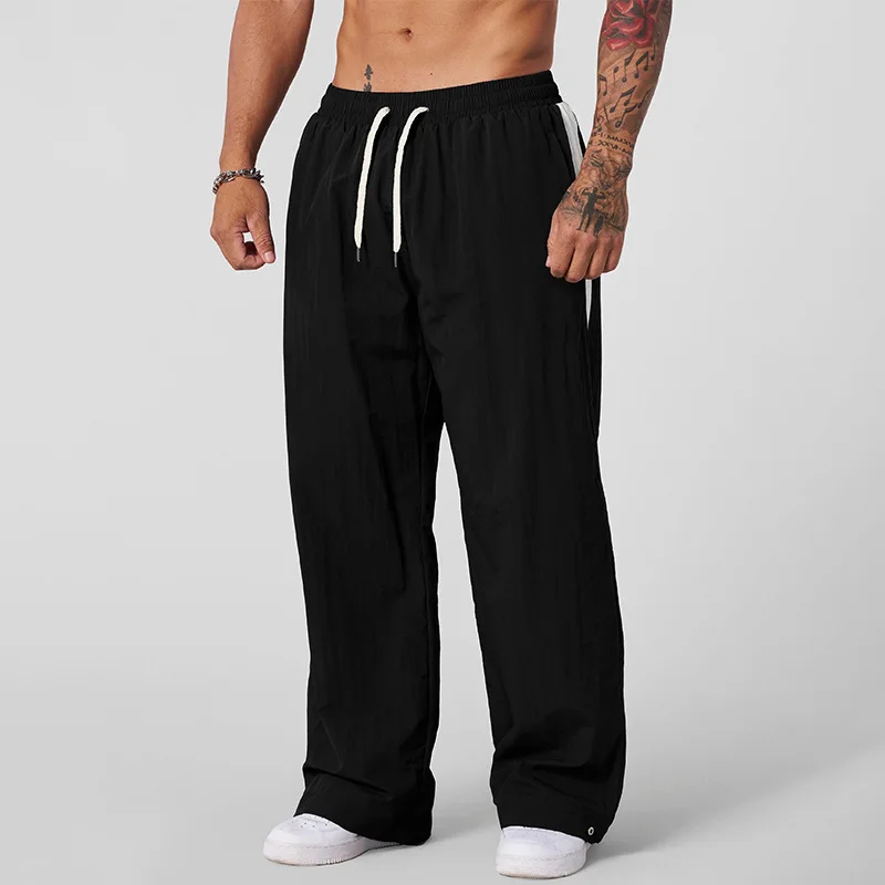 Men Men Autumn Cotton Pants Color Blocking Pants Style Trendy Streetwear Baggy Sweatpants Casual Sports Bottoms For Daily Wear - Aliexpress Deal