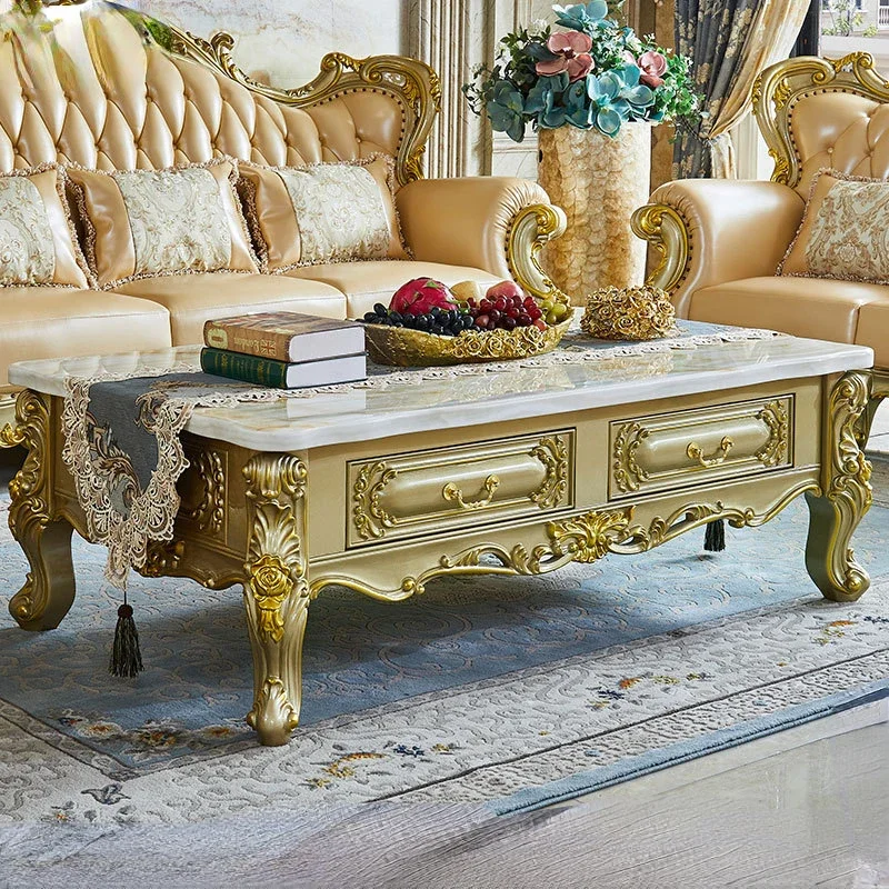 

Coffee Table TV Cabinet Combination Solid Wood Classical European and American Luxury Sofa Table Tea Table New