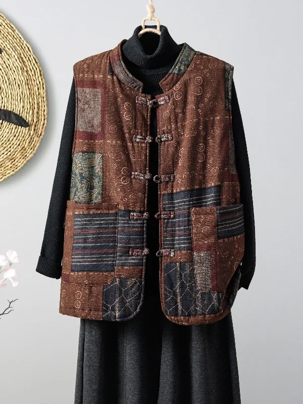 

Новый китайский хлопковый жилет Sle Thiened для женщин среднего и лет с дизайном на пуговицах. Теплая верхняя одежда на осень и зиму.