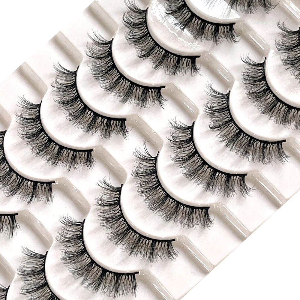 ใหม่10คู่ Multipack Faux 3D Mink ขนตาปลอม Handmade ยาวขนตาธรรมชาติยาวตา Peralatan Rias Eye Lashes