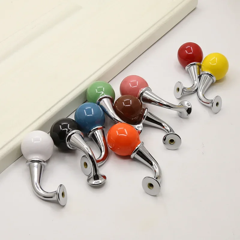 Colorful Ice Cream Cabinet Door Handle Ceramic Cabinet Shoe Closet Door Handle Cream Air Single Hole Creative Drawer Handle