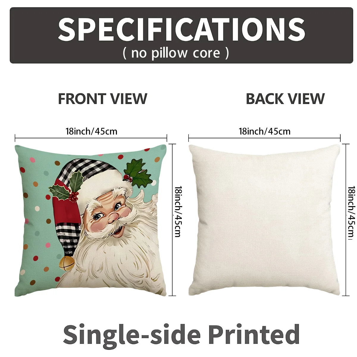 1/4pcs Christmas decorative pillowcases, Snowflake Santa Claus Snowman pattern pillow covers, Christmas ball cushion covers