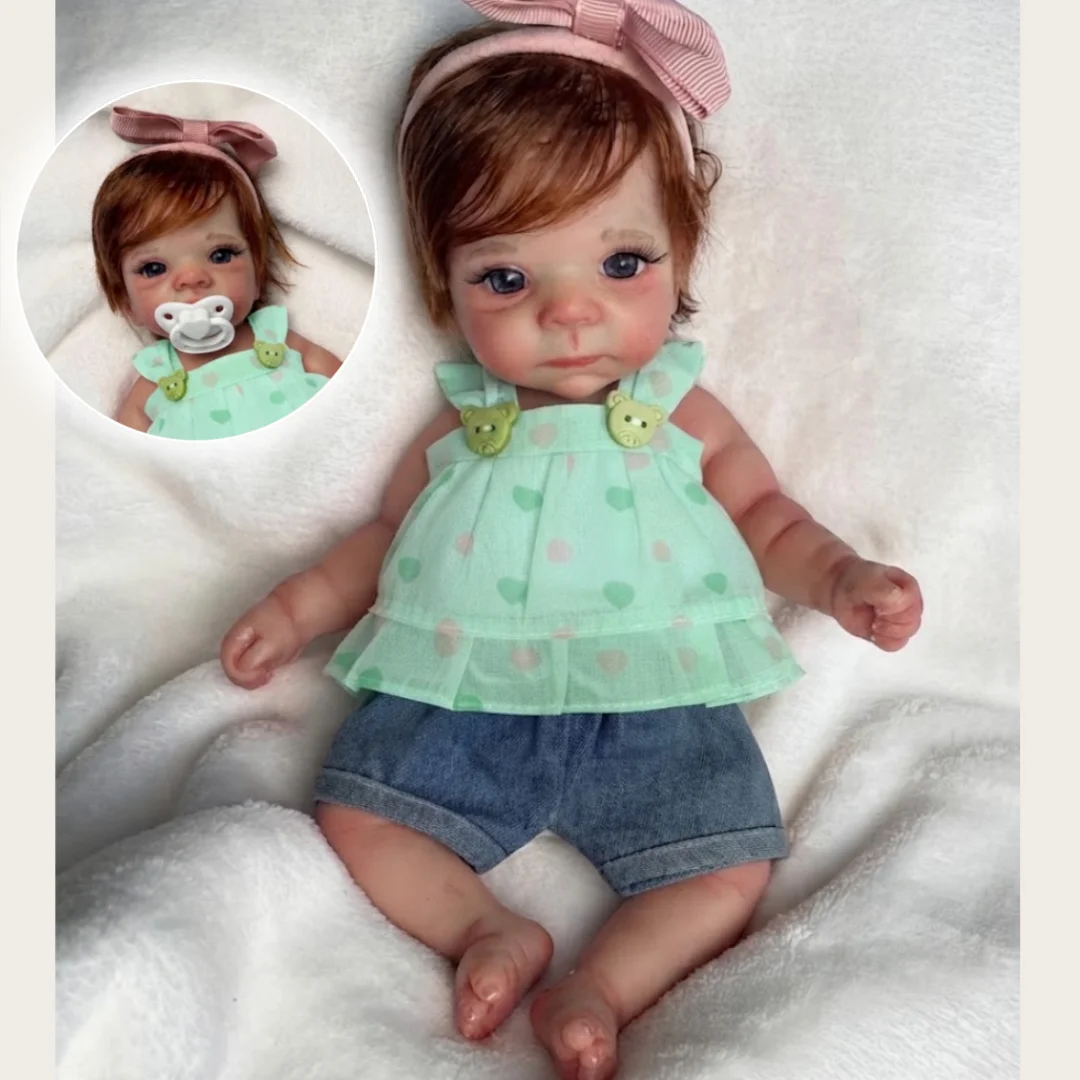 2 Sets Clothes/26cm Open Mouth Mini bebe reborn de silicona Girl Dolls With Rooted Hair & Painted Skin Soft Touch Reborn Doll
