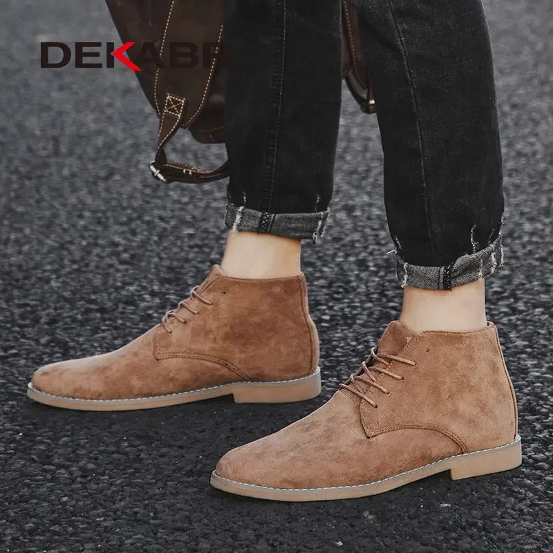 DEKABR Fashion Casual Boots Men Autumn Winter Comfortable Durable Outsole Men Shoes High Quality Cow Suede Men Boots