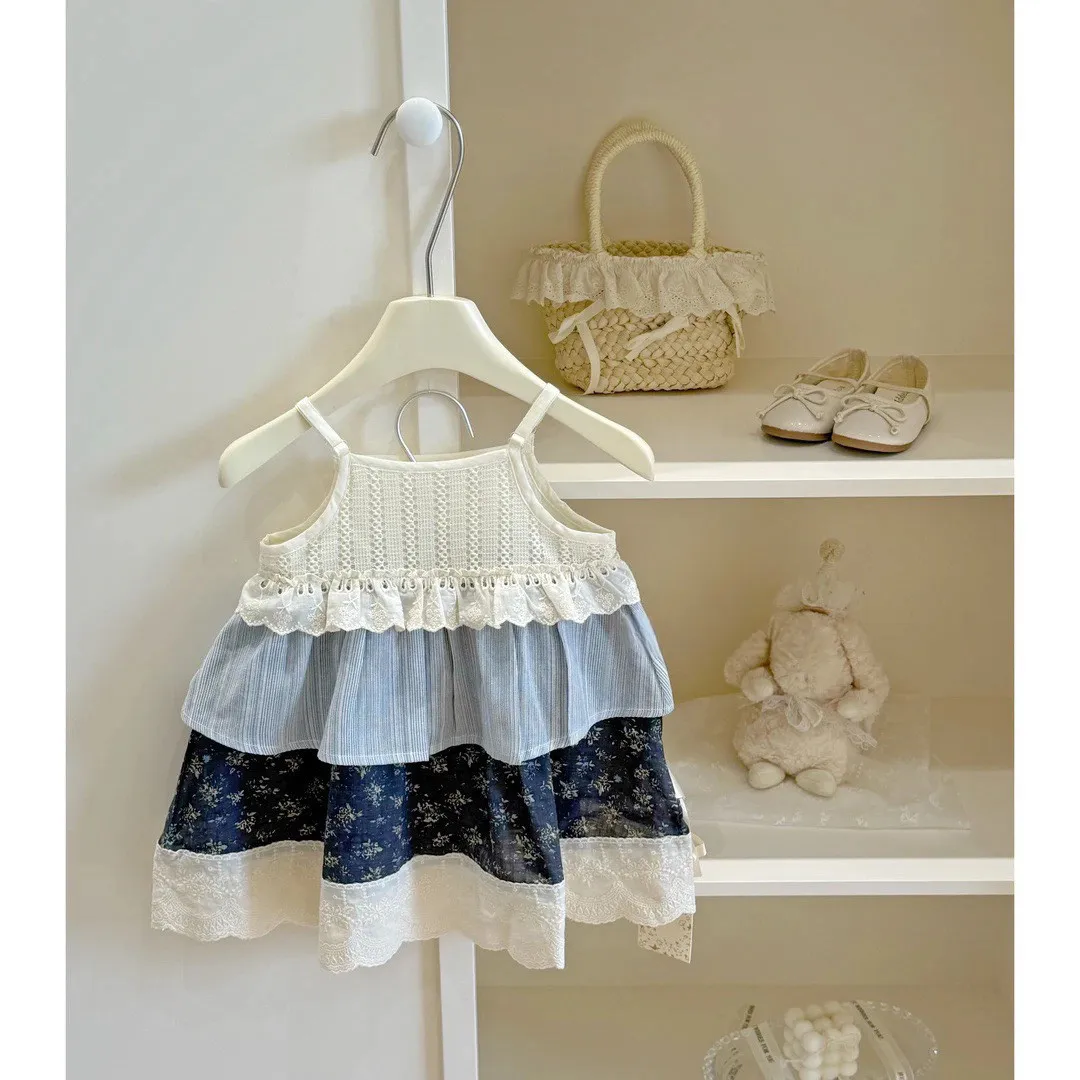 80-130 سنتيمتر الفتيات كعكة فستان الصيف نمط جديد للأطفال طفل النمط الغربي الغابات نمط حزام تنورة الأميرة #3