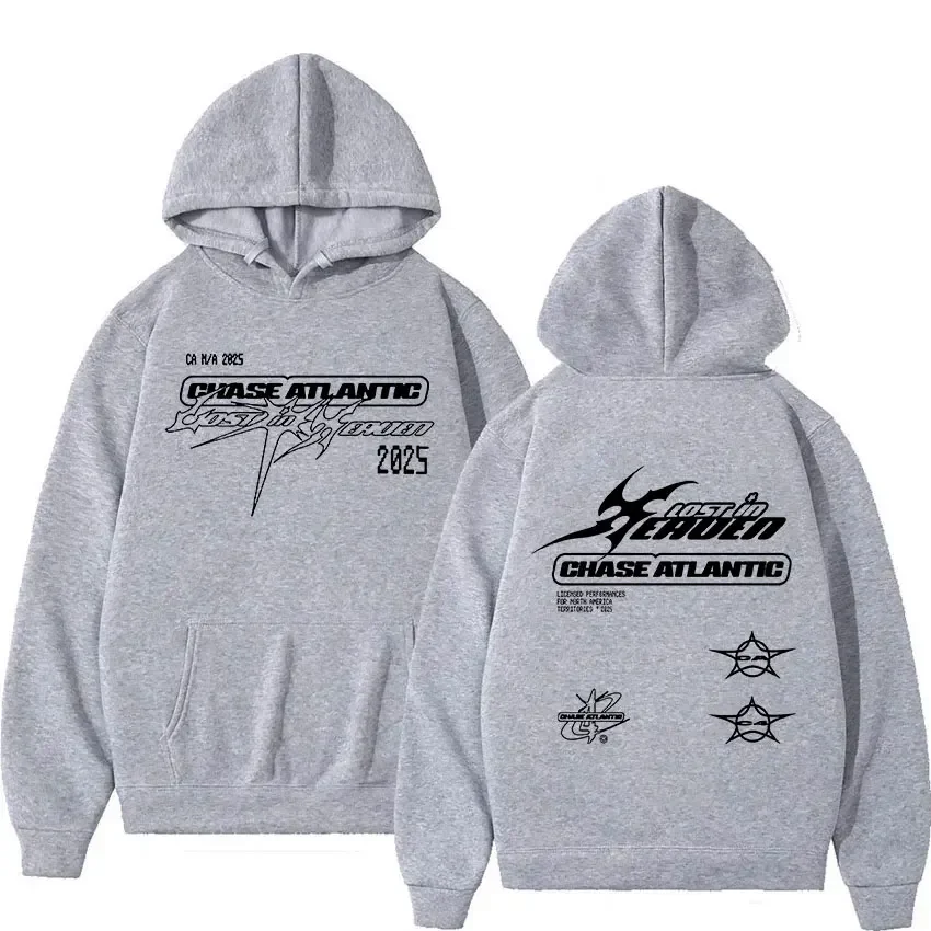 2025 Chase Atlantic Lost Europa y Gran Bretaña Tour Album Sudadera con capucha de algodón de otoño e invierno para hombres Sudadera con capucha informal de moda Harajuku