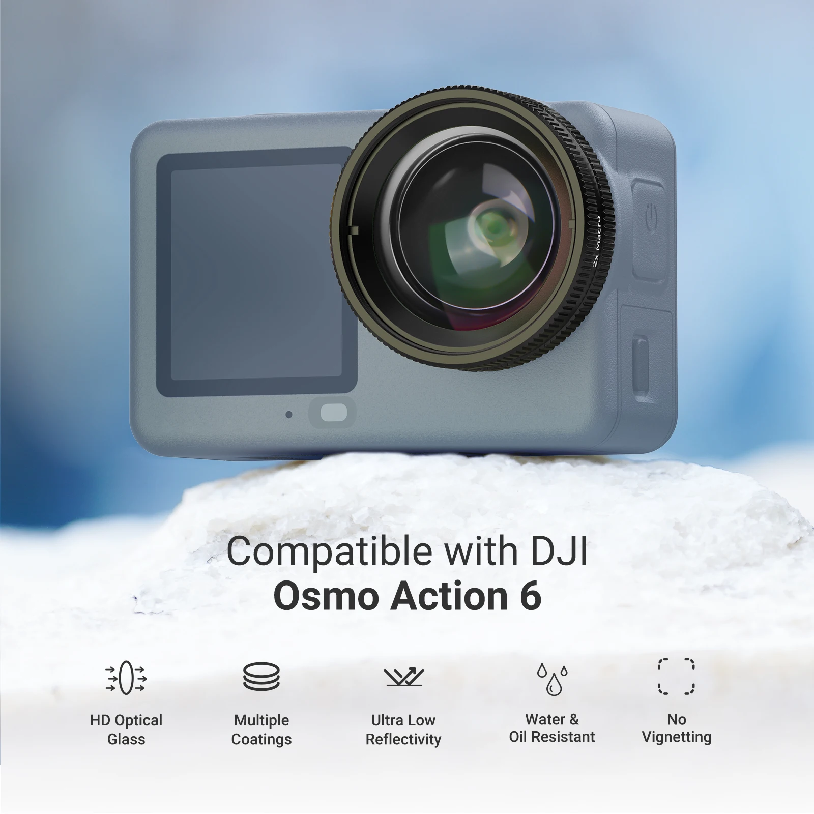 Obiektyw makro NEEWER kompatybilny z DJI Osmo Action 6, akcesoria do fotografii makro z kamerą sportową z 2-krotnym powiększeniem — zdjęcie produktu 3