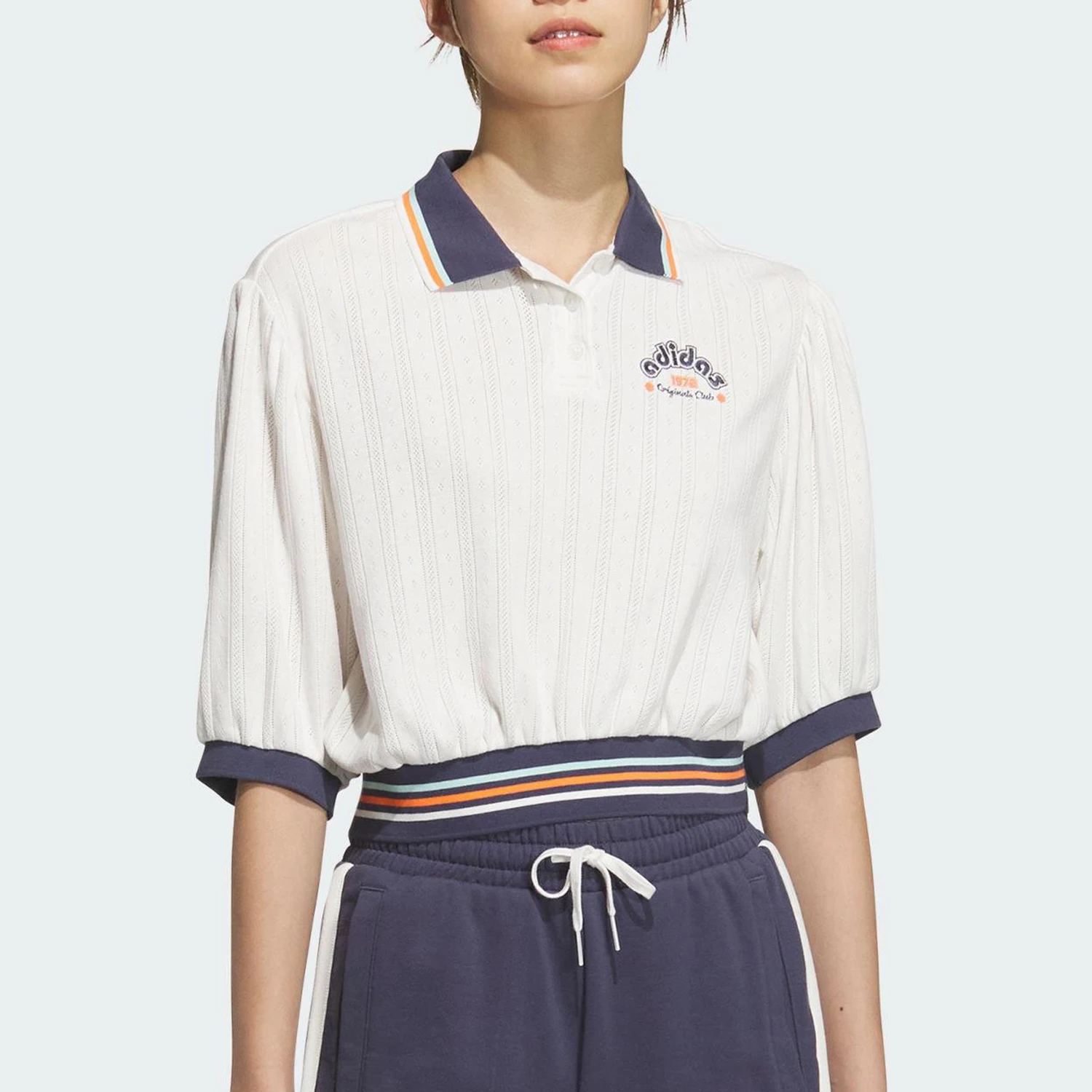 قميص بولو نسائي من Adidas أصلي بثلاثة خطوط JM8000 #1