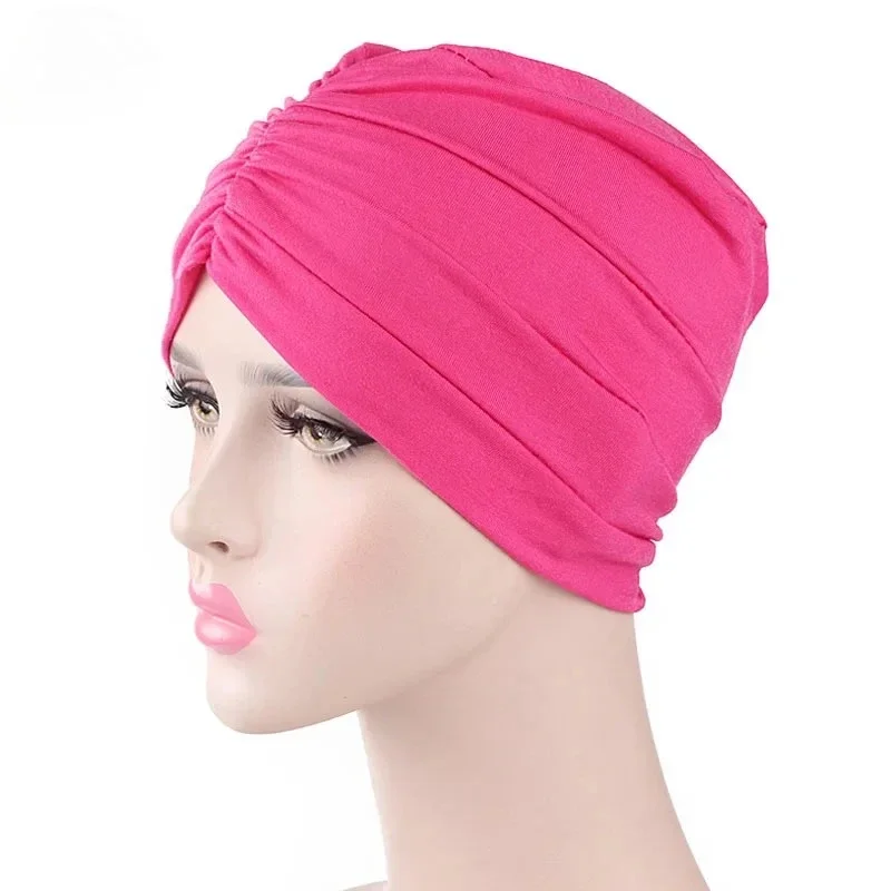 New Womens Soft Muslim Comfy Chemo Cap Sleep Turban Hat Liner for Cancer Hair Loss Cotton Headwear Head wrap Hair accessories