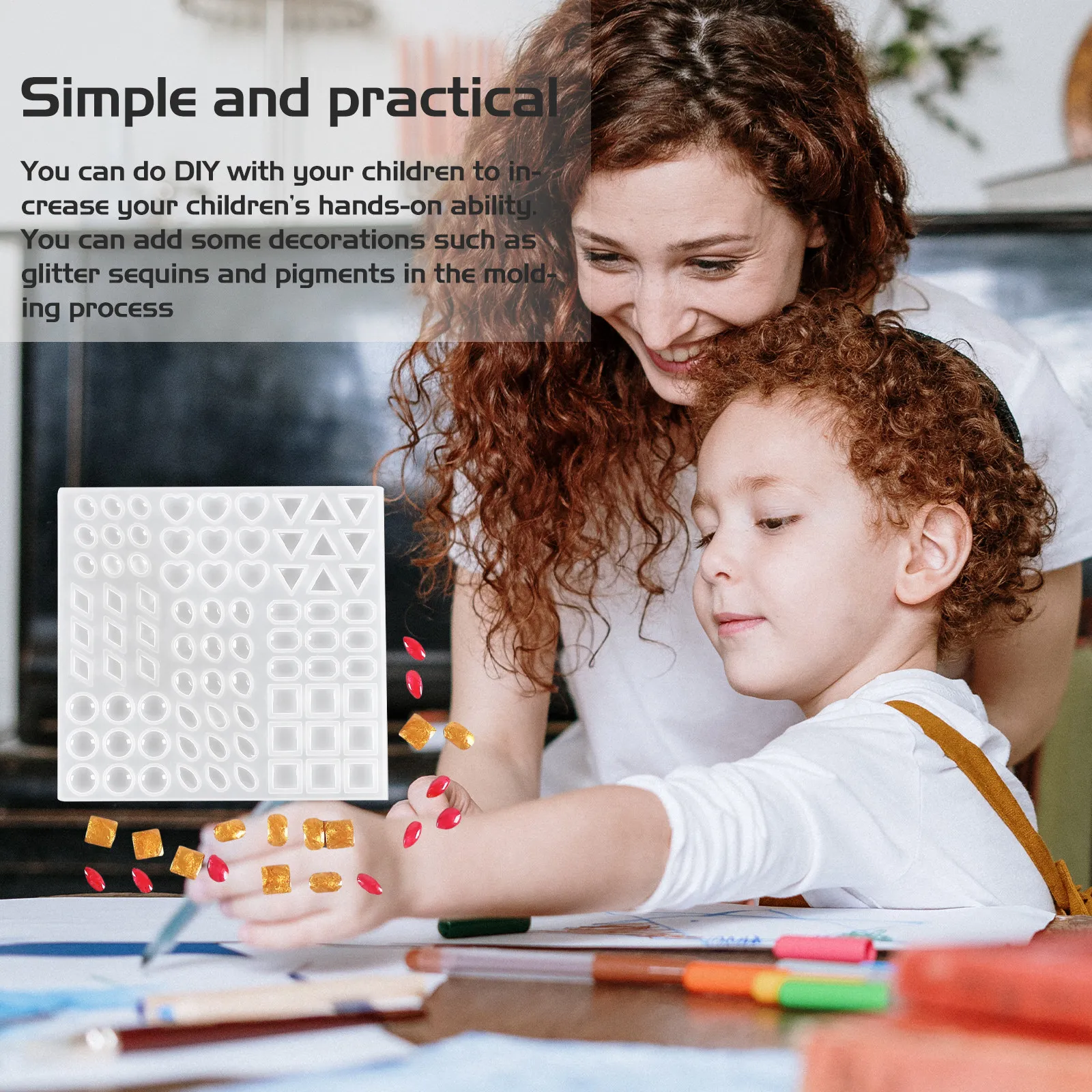 

2Pcs Flexible Crystal Resin Stool Molds Reusable DIY Small Table Making Kit Desktop Decor Craft Mold for Home Office Decoration