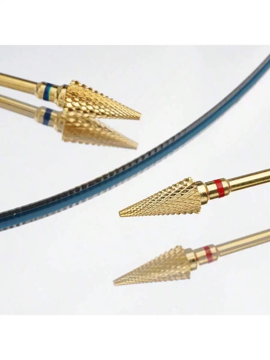 1 أو 5 قطعة مثقاب أظافر من كربيد التنجستن الذهبي ، رأس أداة مانيكير وباديكير كهربائي ، معدات فنية احترافية للأظافر #6