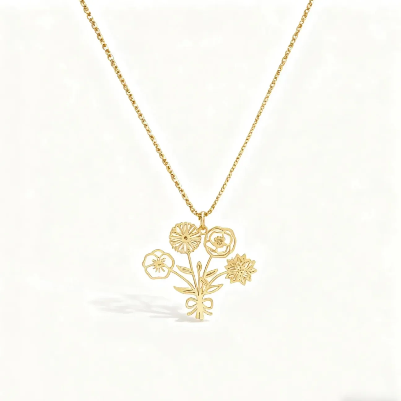 

Персонализированное ожерелье с цветами на каждый день рождения, кулон-букет, подарок для семьи и мам, значимое украшение на день рождения