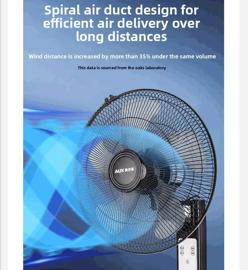 220V AUX Wall Mounted Fan Remote Control Quiet High Power Industrial Commercial Household Hanging Fan HAD