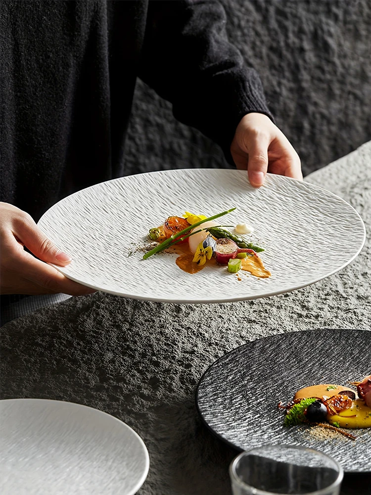 4 أطباق سيراميك بلوري، 6-8-10 بوصة، مناسبة للسلطات والسوشي والفواكه والصلصات الغمسية، مناسبة للمطاعم العائلية #4