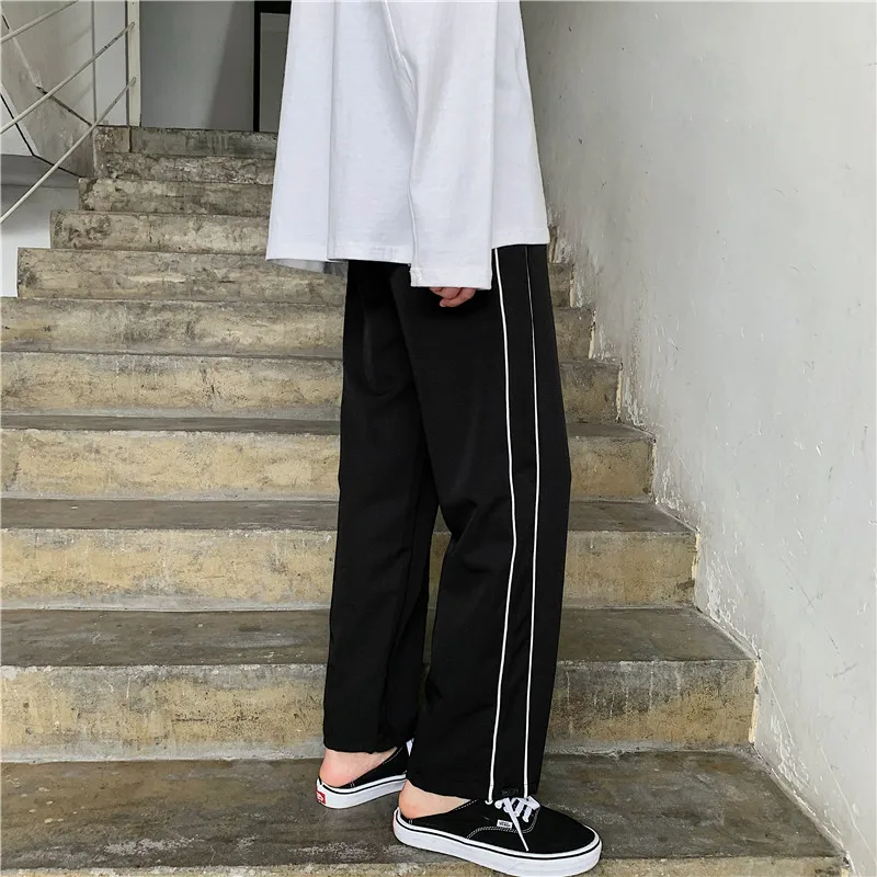 

Black Casual Pants Men Fashionable Oversized Sports Pants Men Streetwear Hip-hop Loose Wide Leg Pants Mens Joggers Trousers