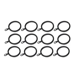 12/24 Pcs Metal Curtain Rings Hanging Hooks For Curtains Rods Pole-Voile Heavy Duty Rings Fit Up To 25 TO 37 Mm Curtain Rods