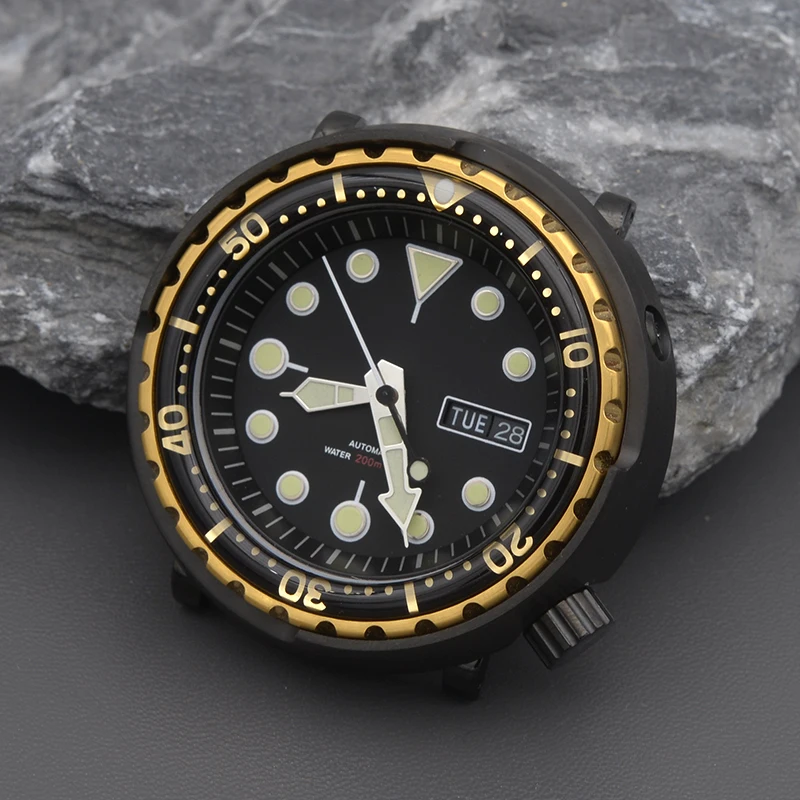 Men\'s Watch Automatic Mechanical Watches C3 Luminous Tuna Canned Watch Cases Watch NH35 NH36 Movement Stainless Steel Case