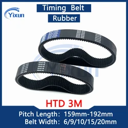 HTD 3M Timing Belt Length 159 162 165 168 171 174 177 180 183 186 189 192mm Width 6/9/10/15/20mm 3M Rubber Drive Toothed Belt